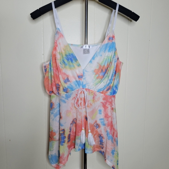 Venus Tie Dye Mesh Fairycore Tank Top - Picture 1 of 7
